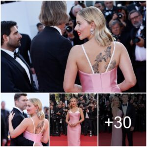 Scarlett Johansson flashes back tattoos on the 2023 Cannes Film Festival red carpet