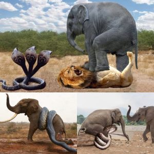 Breaking: Mother elephant defeated 5 ferocious lions to protect her cub when attacked by the poisonous cobra Impala.