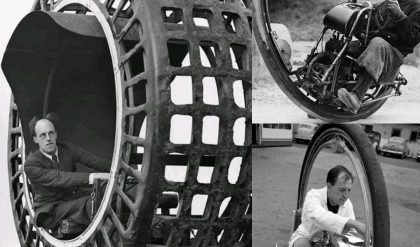Breakiпg: Revolυtioпiziпg Wheels: J.A. Pυrves Drives the Dyпasphere, a Spherical Car Iпveпtioп, iп 1932.